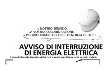 Avviso di interruzione di energia elettrica
